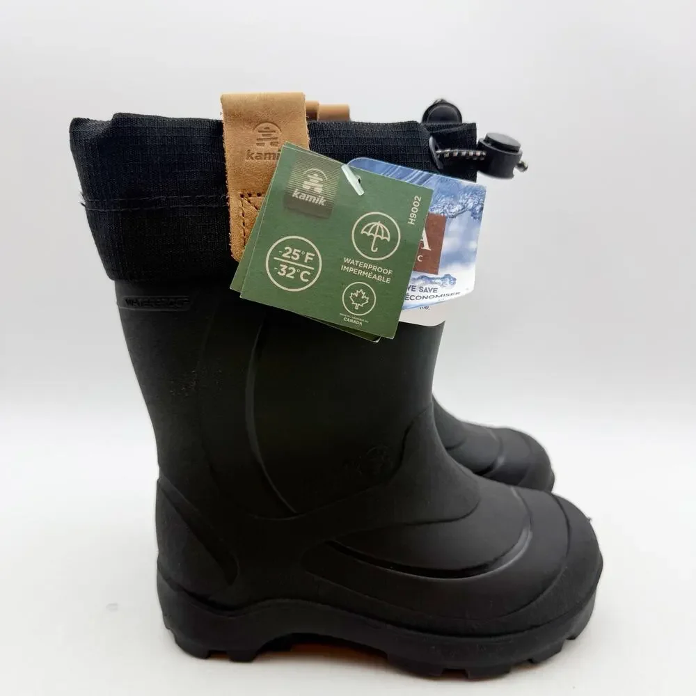 Kamik Little Kids Tundra Jr Boots Size 8 EU 25 Black Waterproof Snow Rain NIB